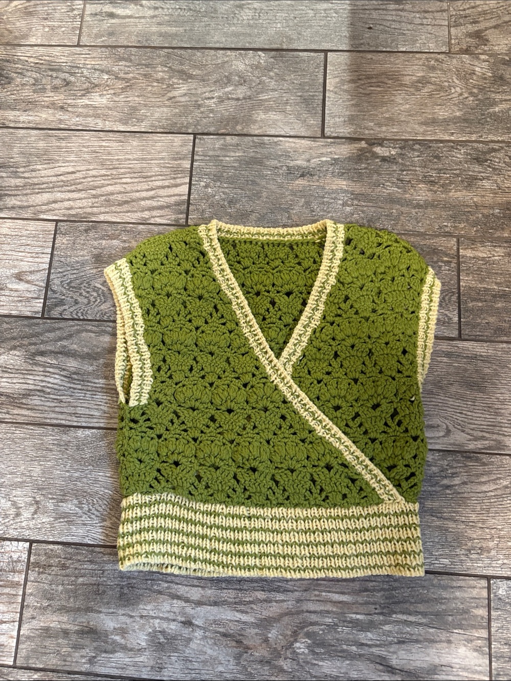 Hand knitted sweater vest/blouse